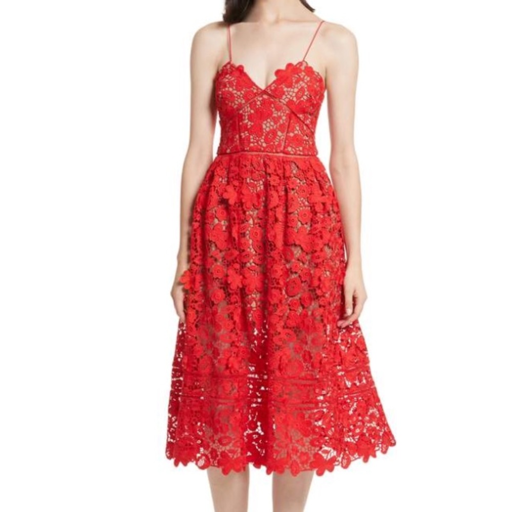 Self-Portrait 3D Floral Azalea Dress